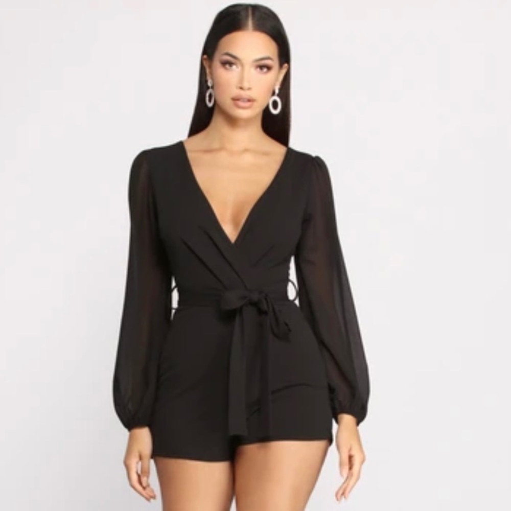 PERFECTLY POISED PLUNGING CHIFFON ROMPER